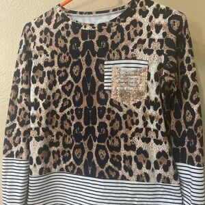 Leopard Print Kids Long Sleeve Top